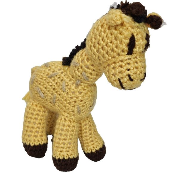 Handmade Crochet Knit Giraffe Stuffed Plush Animal Toy 11" Soft Vtg Safari Cute - Picture 1 of 15
